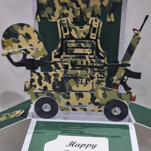 Scheda pop-up dell'esercito*Scatola pop-up di buon compleanno*Scatola pop-up per la festa del papà*Scatola pop-up per la pensione*Scatola pop-up per il figlio*Scatola pop-up per l'anniversario*Scatola pop-up militare