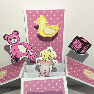 Pop-upkaart pasgeboren babymeisje* pop-upkaart voor meisjes*3D-kaart*Babyaankondigingskaart*Babyshower*Gefeliciteerd*Gepersonaliseerd*Nieuwe baby