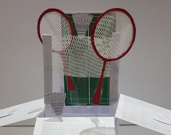 Badminton pop up box card*Mothers day pop up*Father's day pop up*Happy Birthday pop up*up*son pop up*Daughter pop up*Sports pop up*Well done
