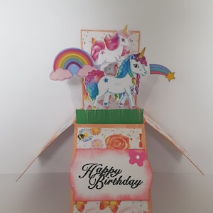 Tarjeta emergente de unicornio * Tarjeta emergente de feliz cumpleaños * Tarjeta emergente de hija * Tarjeta emergente de sobrina * Tarjeta emergente de nieta * Invitaciones para fiestas * Tarjeta emergente de Navidad