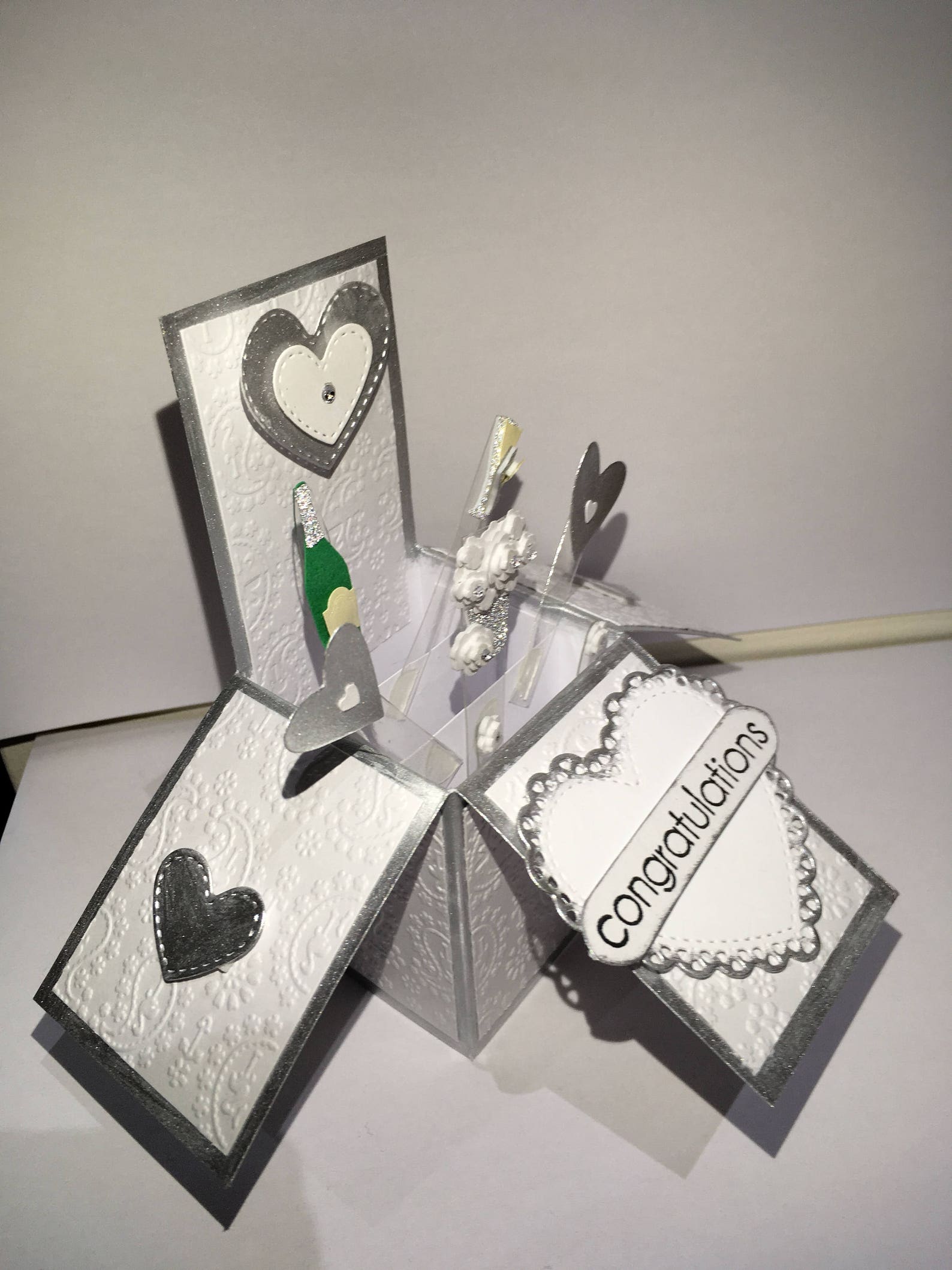 Wedding Pop up Box Cardcongratulations Pop up Card3d Card Champagne and