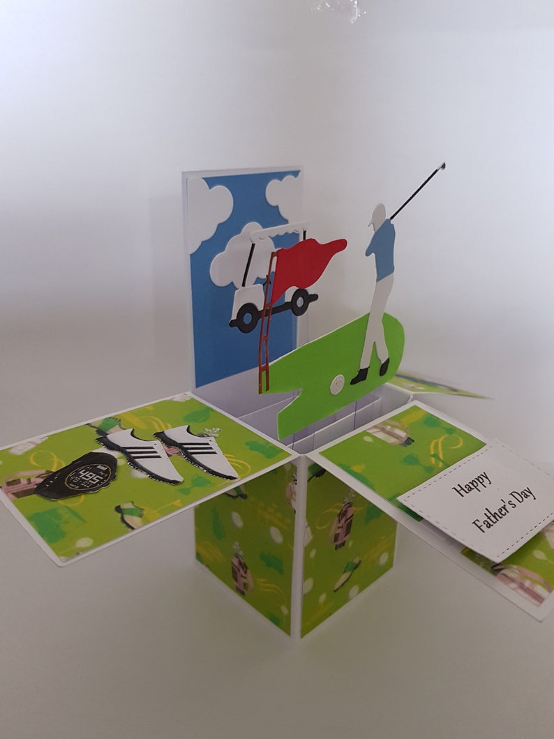 Golf Pop up Box Cardhappy Birthday Pop Upfathers Day Pop Uphusband Pop