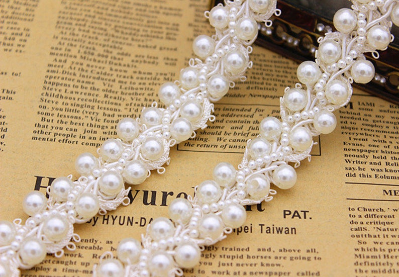 2CM in Widthpearl bead sash trim with rhinestonespearl Etsy