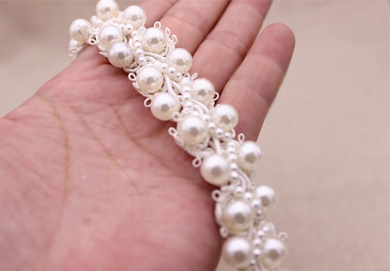 2CM in Widthpearl bead sash trim with rhinestonespearl Etsy