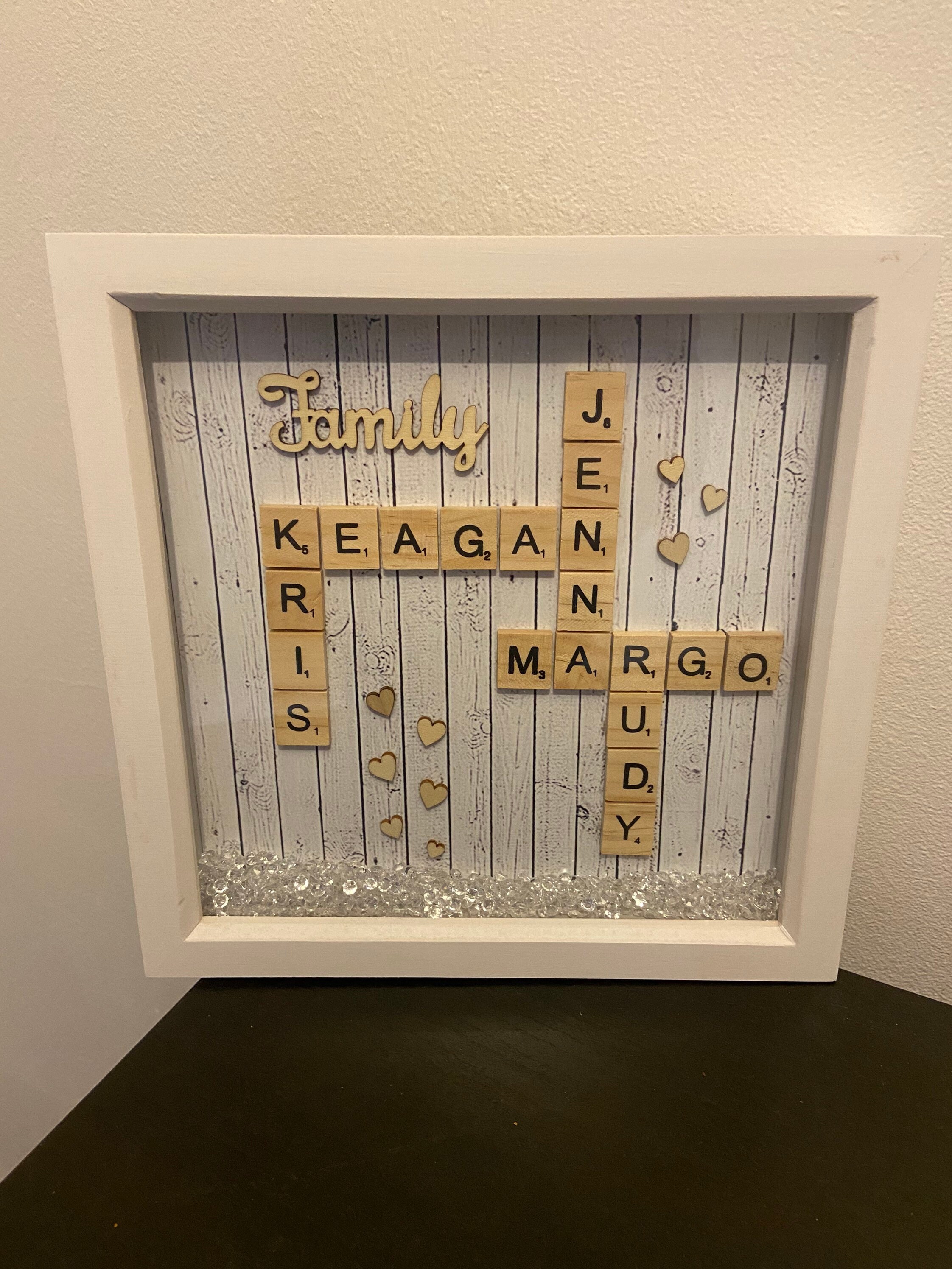 Personalised family scrabble frame Etsy