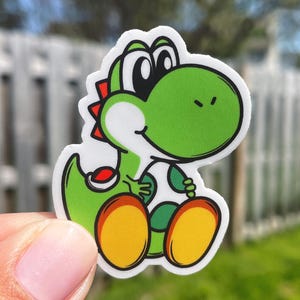 Baby Yoshi Vinyl-Aufkleber gestanzt |  Retro Videospiel Sticker