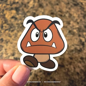 Nintendo Goomba Vinyl-Aufkleber, gestanzt |  Retro Videospiel Sticker