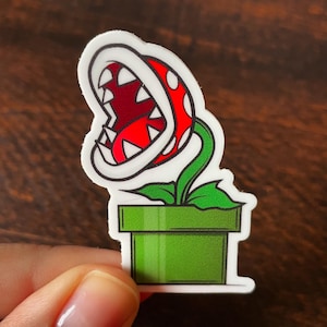 Naklejka wycinana z winylu Piranha Plant | Naklejki na gry wideo Nintendo Retro