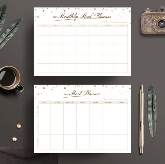 5in1 bundles of meal planner printable grocery list weekly etsy