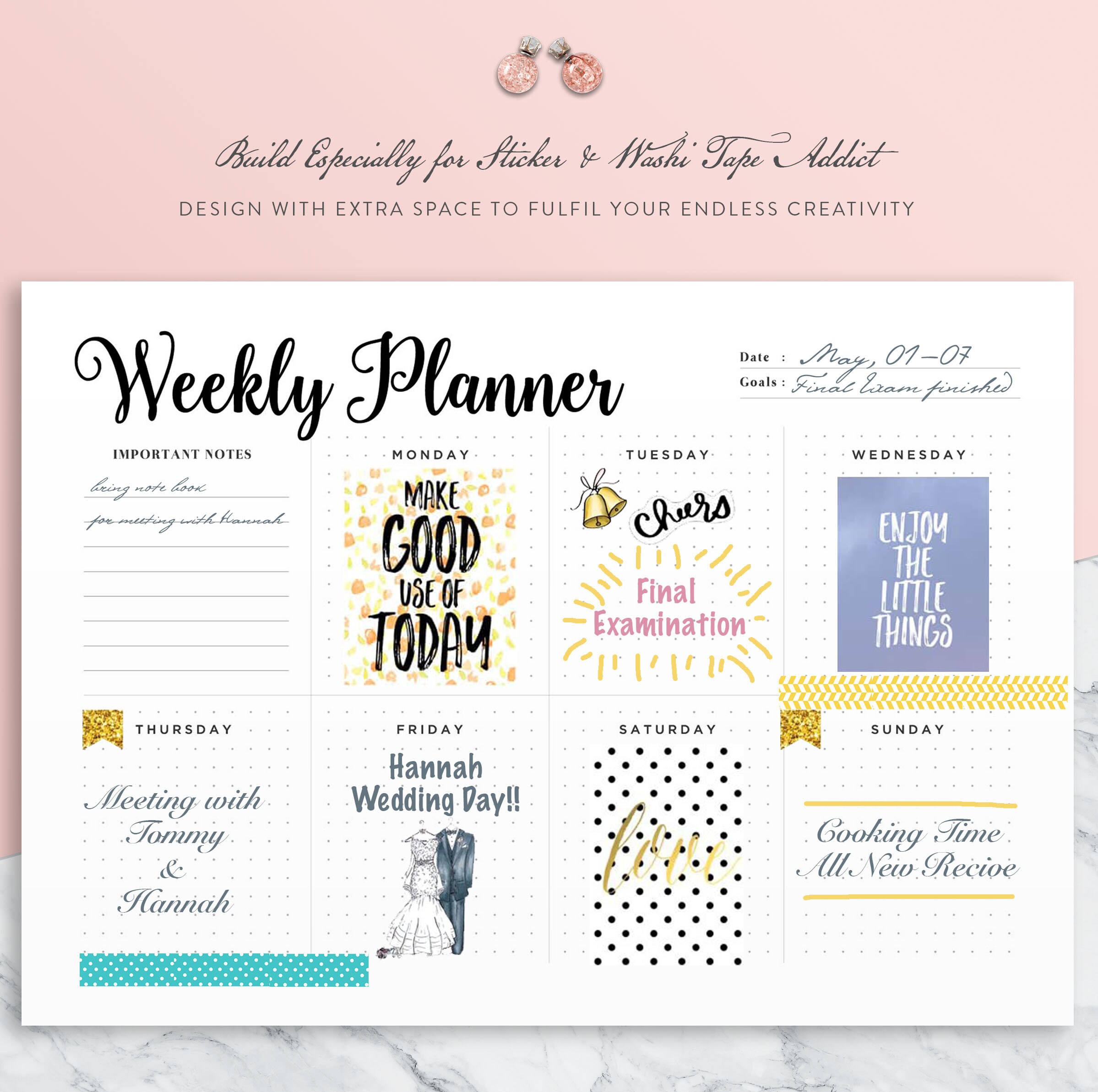 Weekly Stickers Planner Productivity Planner Work Planner | Etsy