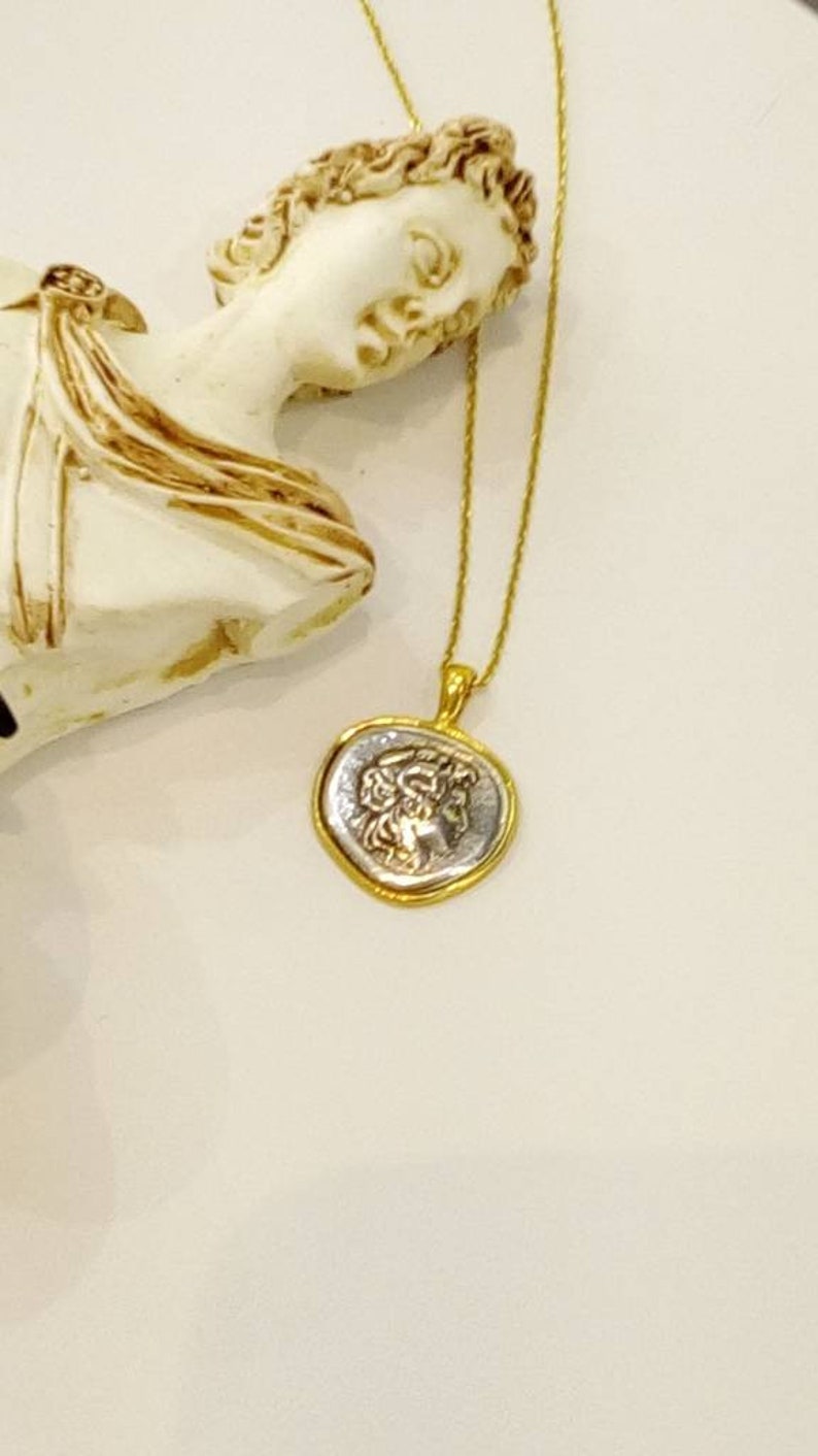 Alexander the Great Silver Pendant with Silver Chain