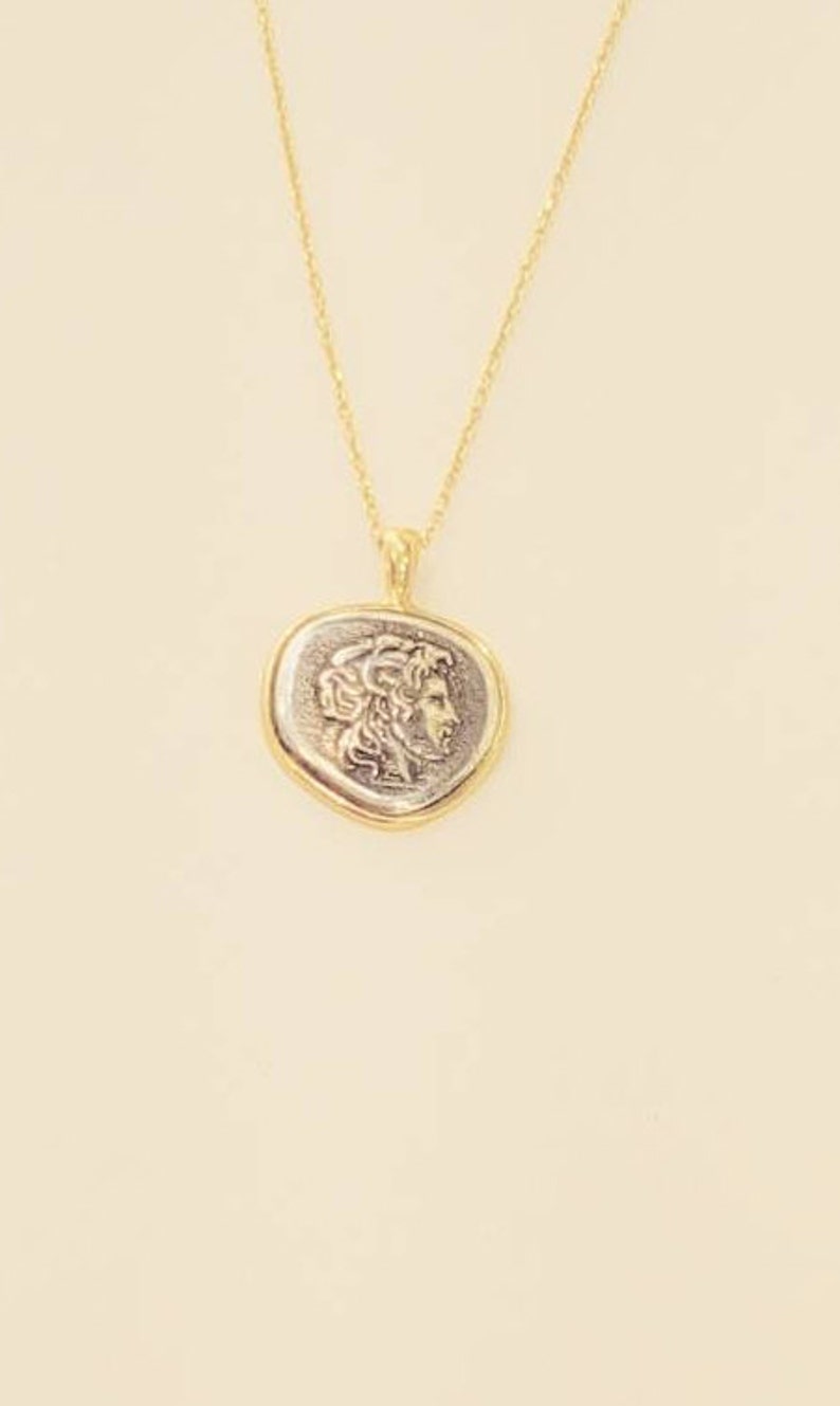 Alexander the Great Silver Pendant with Silver Chain