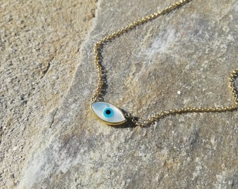 Evil Eye Necklace, Good Luck Charm Jewelry, Silver Necklace from Greece, Evil eye protection jewelry, Dainty Necklace, Best Valentine's gift