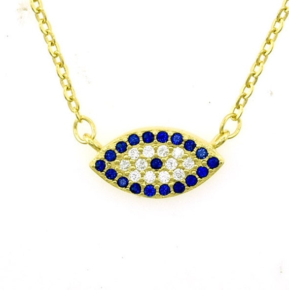24k Gold Plated Enamel Custom Name Necklace with Evil Eye, सोना चढ़ा हार -  Parrita Global, Mumbai | ID: 2852914600897