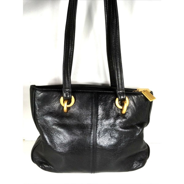 Tignanello Vintage Black Leather Shoulder Bag