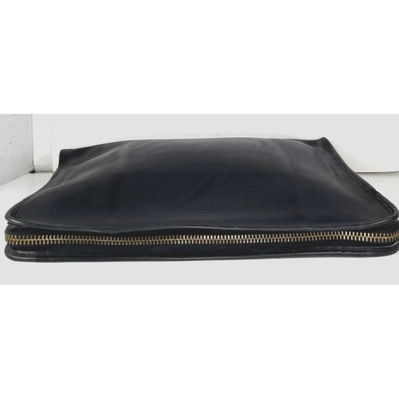 Laura USA Vintage Black Leather Zip Attache - image 10