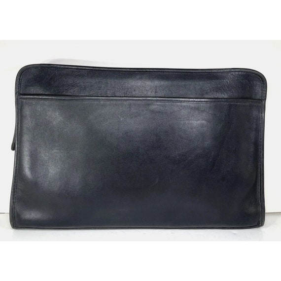 Laura USA Vintage Black Leather Zip Attache - image 1