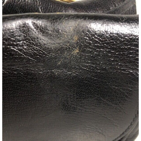 Carlotta Vintage Black Leather Shoulder Bag Chain… - image 7
