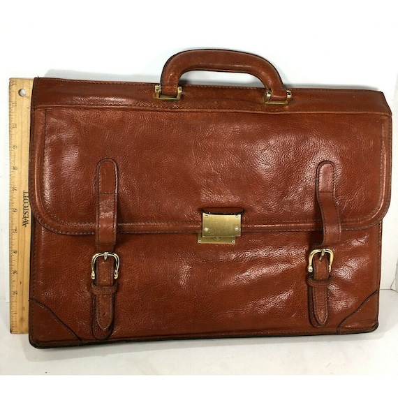 Marforio Vintage Brown Leather Briefcase - Distre… - image 5