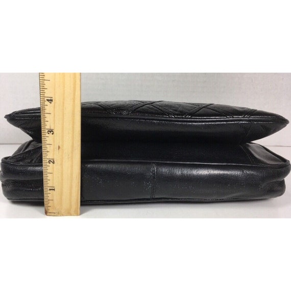 Carlotta Vintage Black Leather Shoulder Bag Chain… - image 3