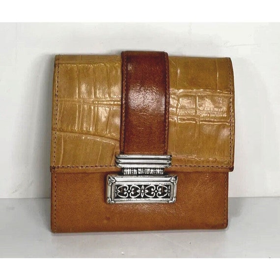 Brighton Vintage Extra Large Brown Leather Kisslo… - image 1