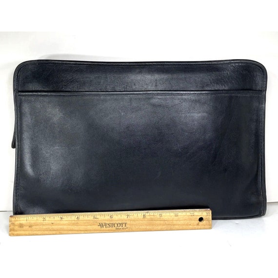 Laura USA Vintage Black Leather Zip Attache - image 5