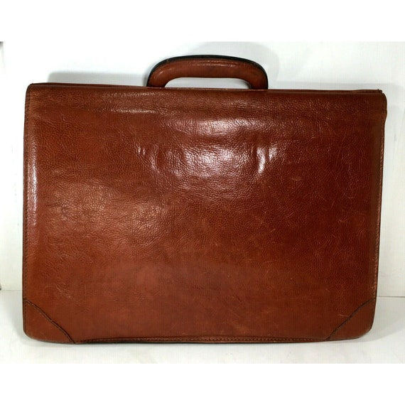 Marforio Vintage Brown Leather Briefcase - Distre… - image 2