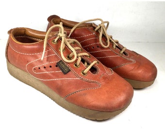 Sears Roebucks Vintage Womens Brown Leather Shoes Size?? 4.5-5 Women