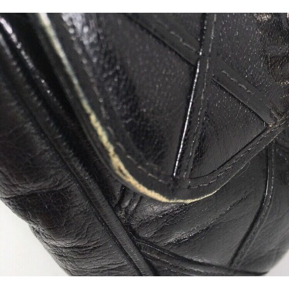 Carlotta Vintage Black Leather Shoulder Bag Chain… - image 6
