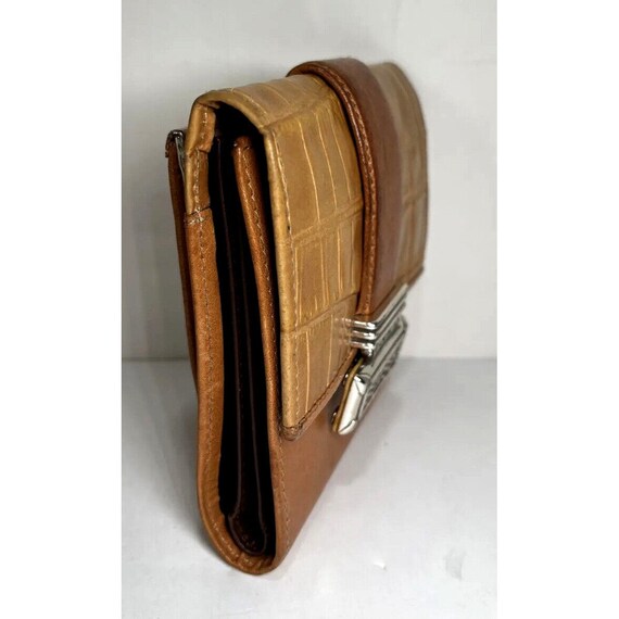 Brighton Vintage Extra Large Brown Leather Kisslo… - image 9