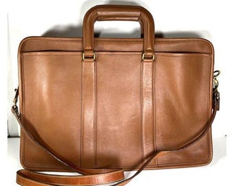 Coach Computer Metropolitan Large Brief Bag Pebbled Leather Finish