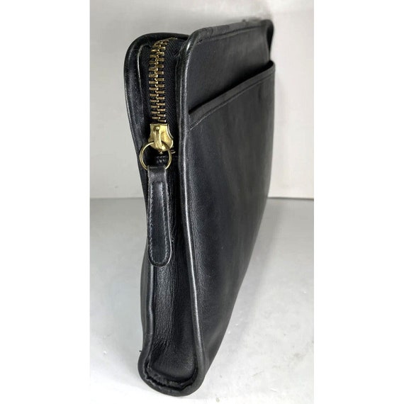 Laura USA Vintage Black Leather Zip Attache - image 8