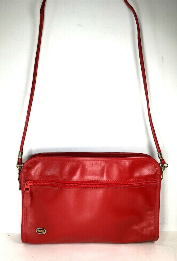 Phillippe Vintage Red Faux Leather Shoulder Bag