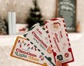Personalised Christmas Tickets for Advent Calendar, Family Gift Idea, Stocking Filler Ideas