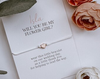 Personalised Flower Girl Friendship Bracelet Card
