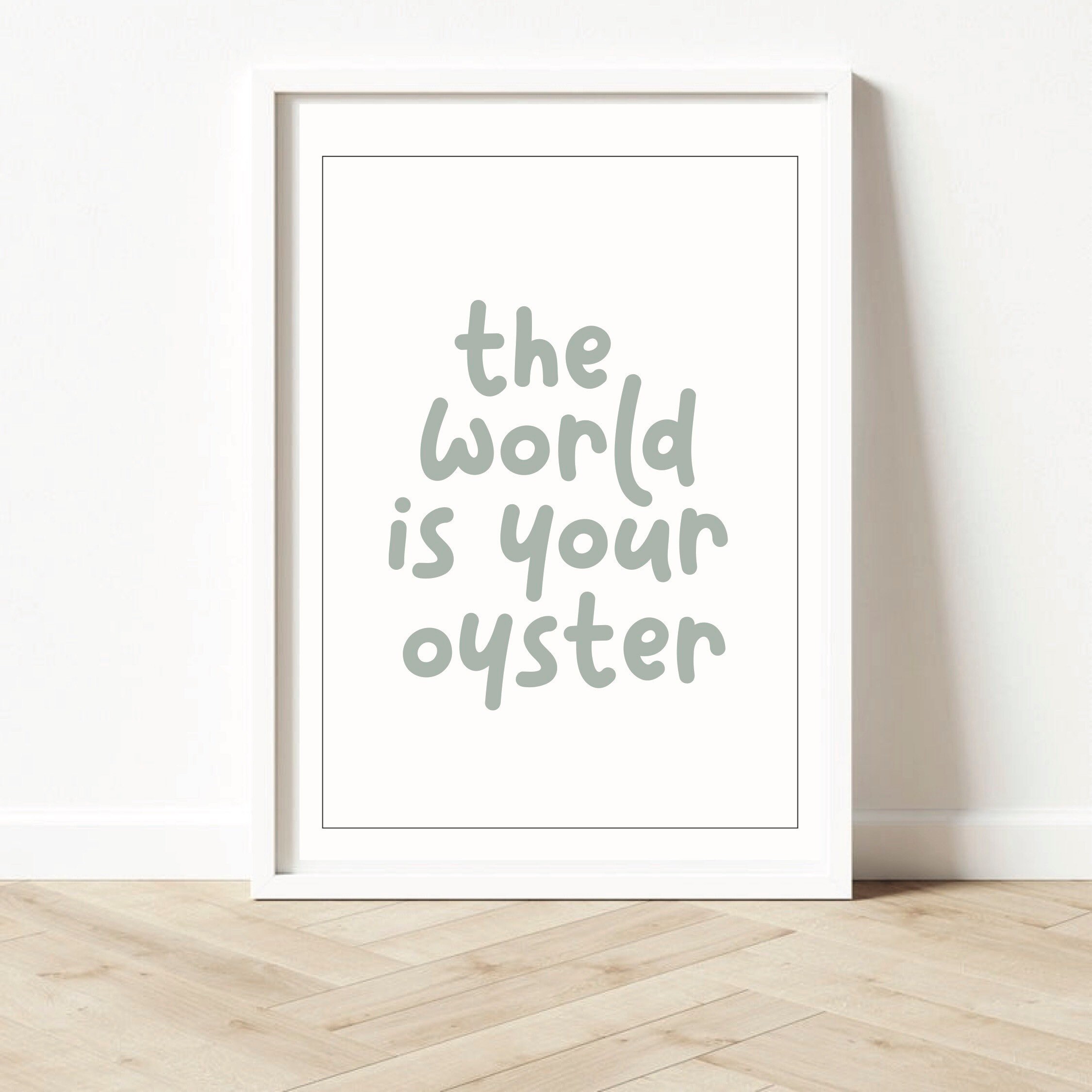 The World Is Your Oyster Print, Kids Room Decor, Nursery Wall Art