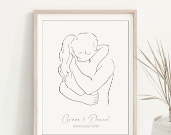 Personalised Couple Print, Valentines Day Gift