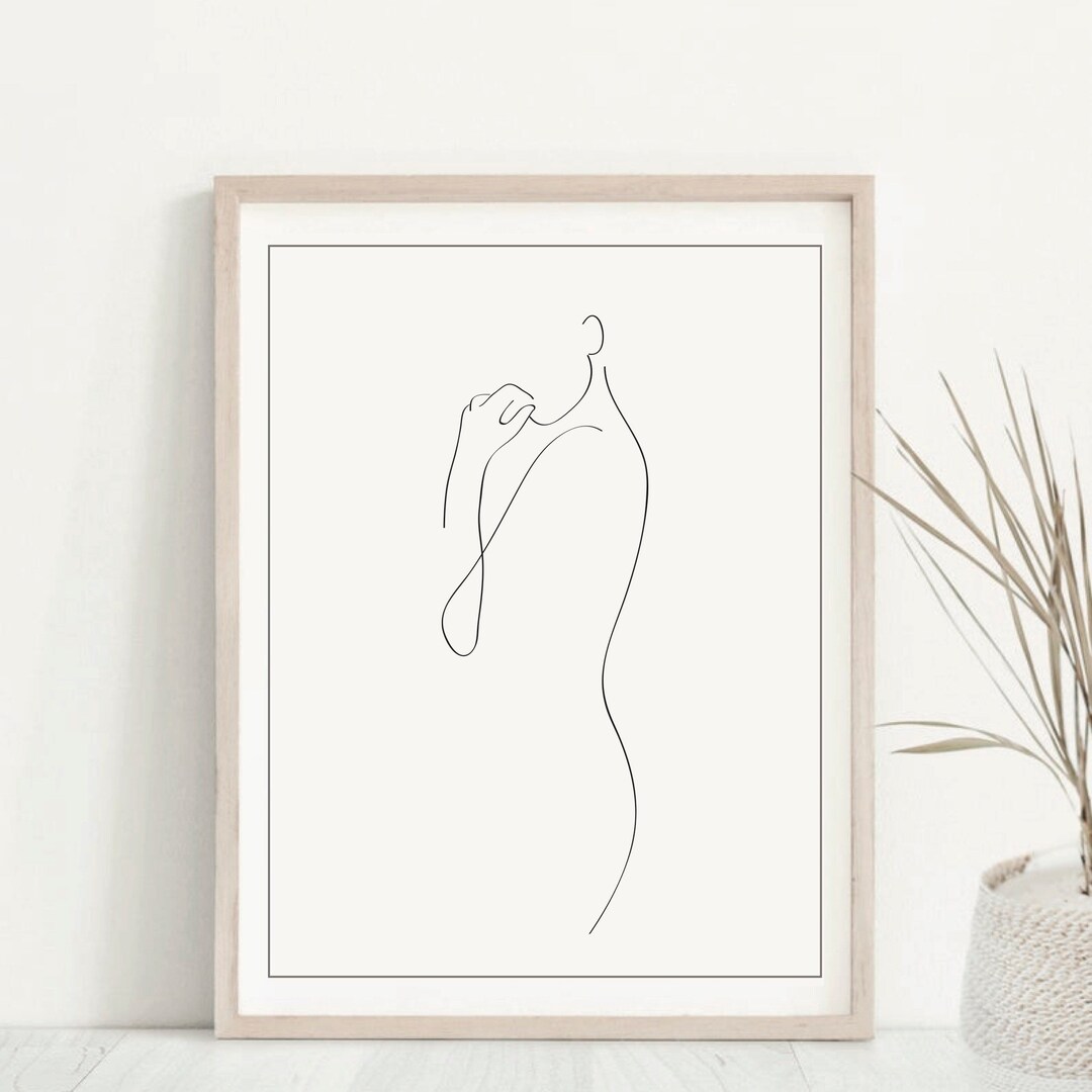 Nude Female Line Drawing Minimalist Art Print Abstract Print - Etsy