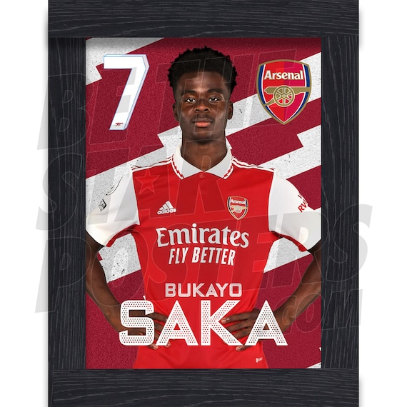 Arsenal FC Saka 22/23 Headshot Poster - Officially Licensed