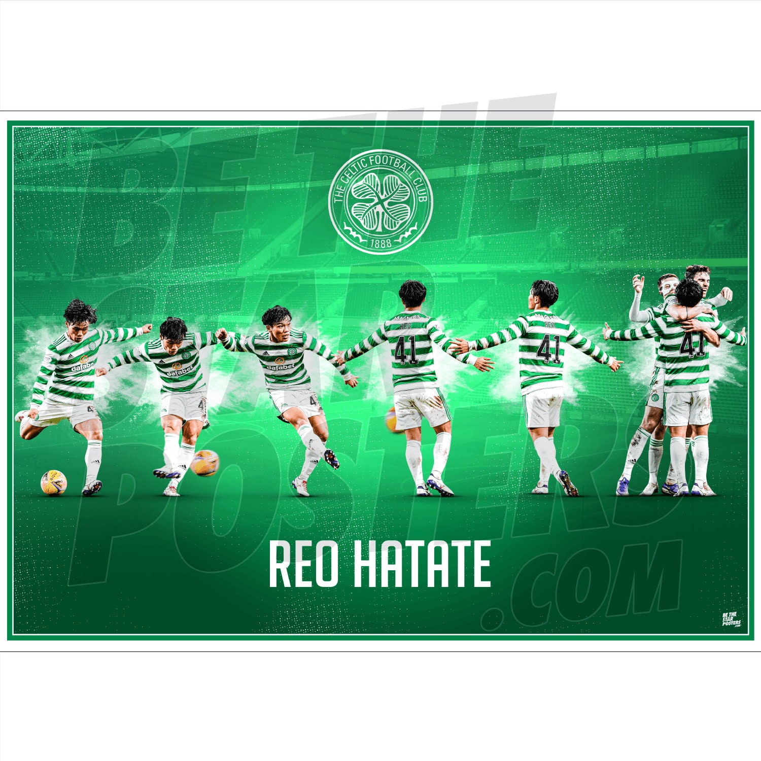 Celtic FC Hatate Goal 21/22 Action Poster Officially -  Ireland