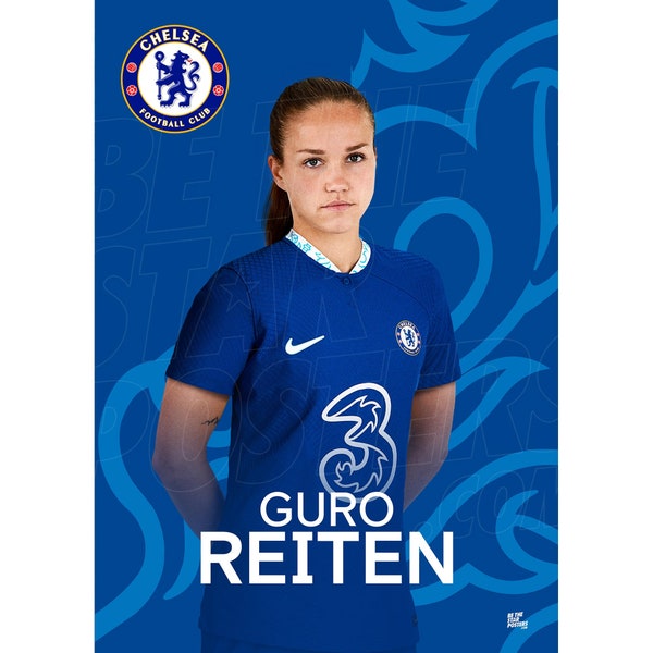 Chelsea Women FC Reiten 22/23 Headshot Poster - Officially Licensed Product A3 / A4