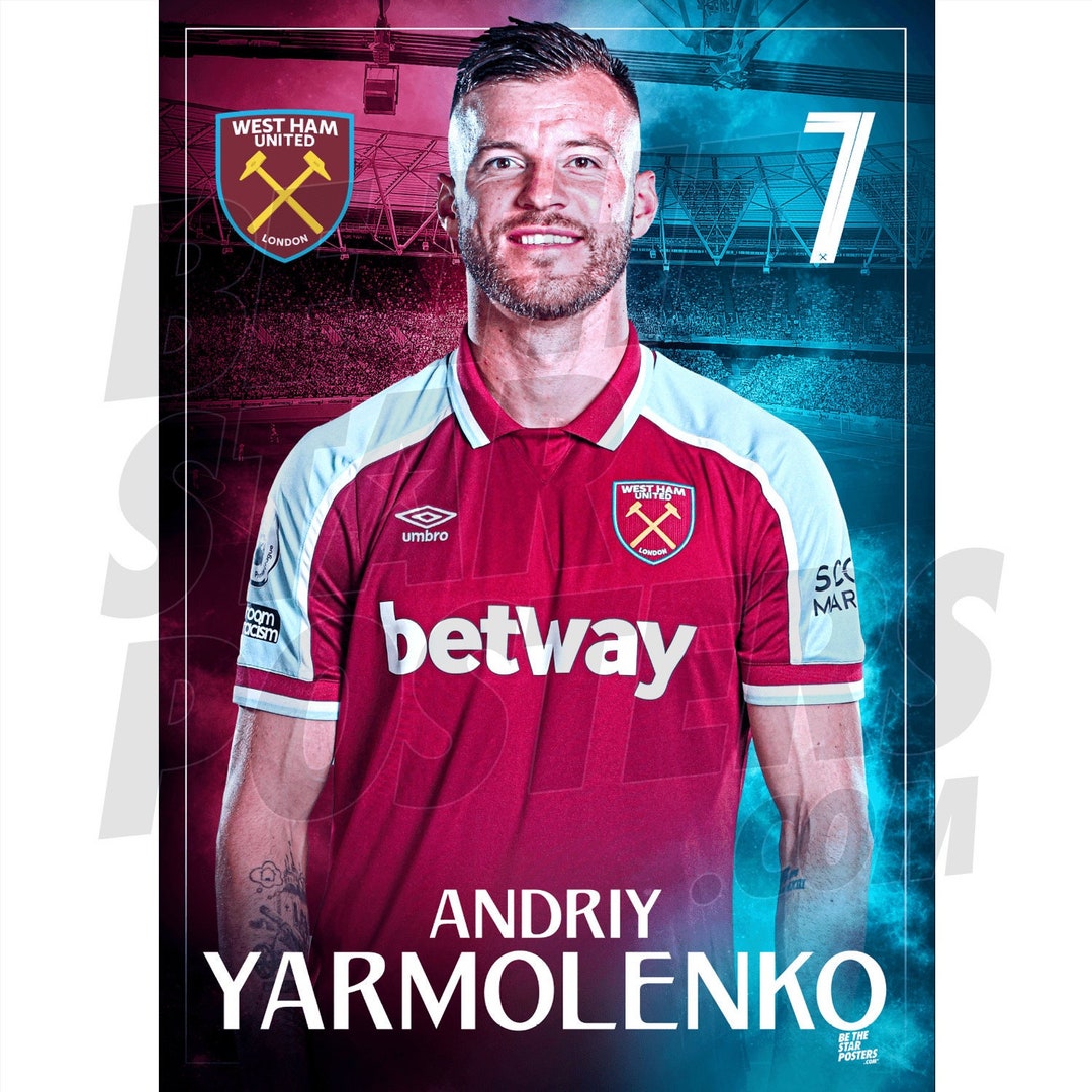 West Ham United FC 21/22 Andriy Yarmolenko Headshot Poster - Etsy