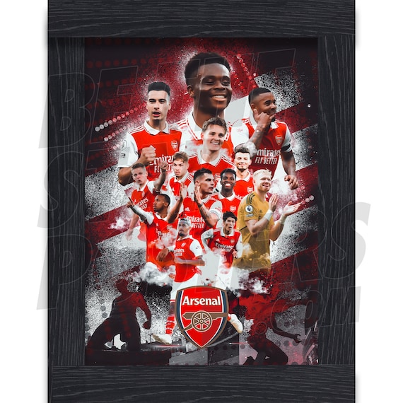 アーセナルFC　アートポスター A4版　６枚セット Arsenal FC Squad Montage 22/23 Player Team Poster - Officially