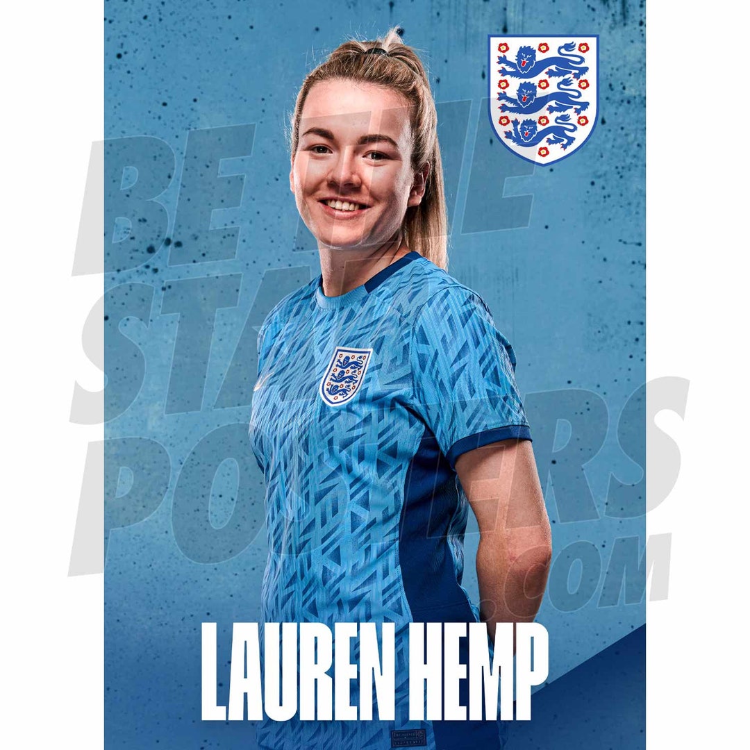 Poster England Lionesses 25/26 Away Headshot - Formato A4, Senza Cornice, Ufficiale, Calcio Femminile