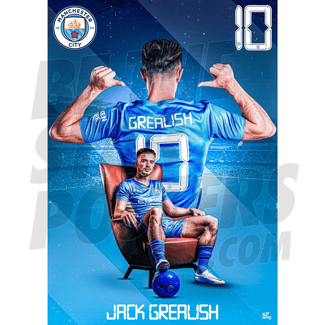 Manchester City FC Jack Grealish 21/22 Man City Poster
