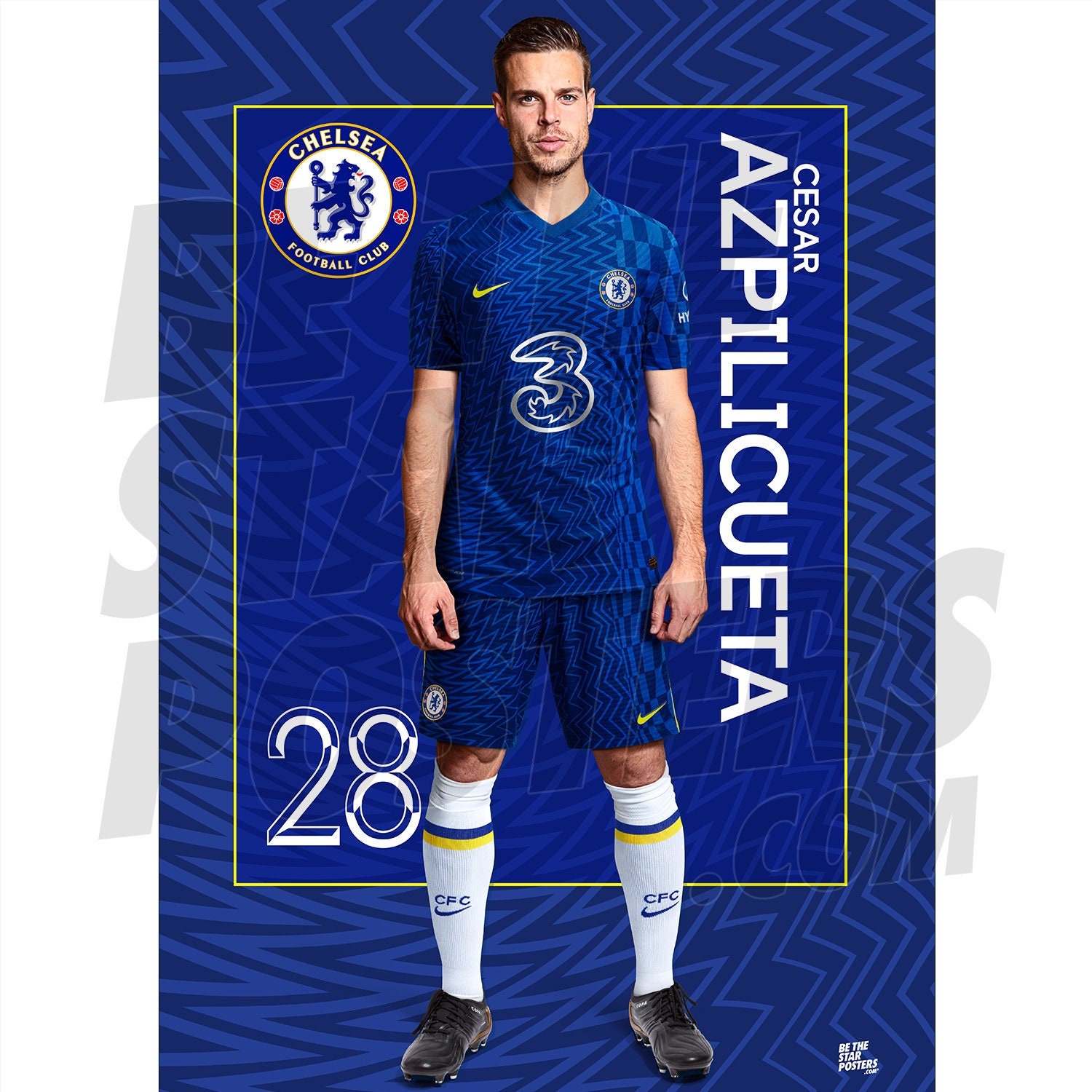 Chelsea FC Cesar Azpilicueta 21/22 Headshot Poster - Etsy 日本