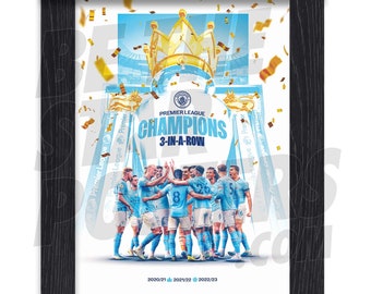 Manchester City スターリング ポスター（額縁付き） Manchester City FC 21/22 Player Montage Poster - Officially