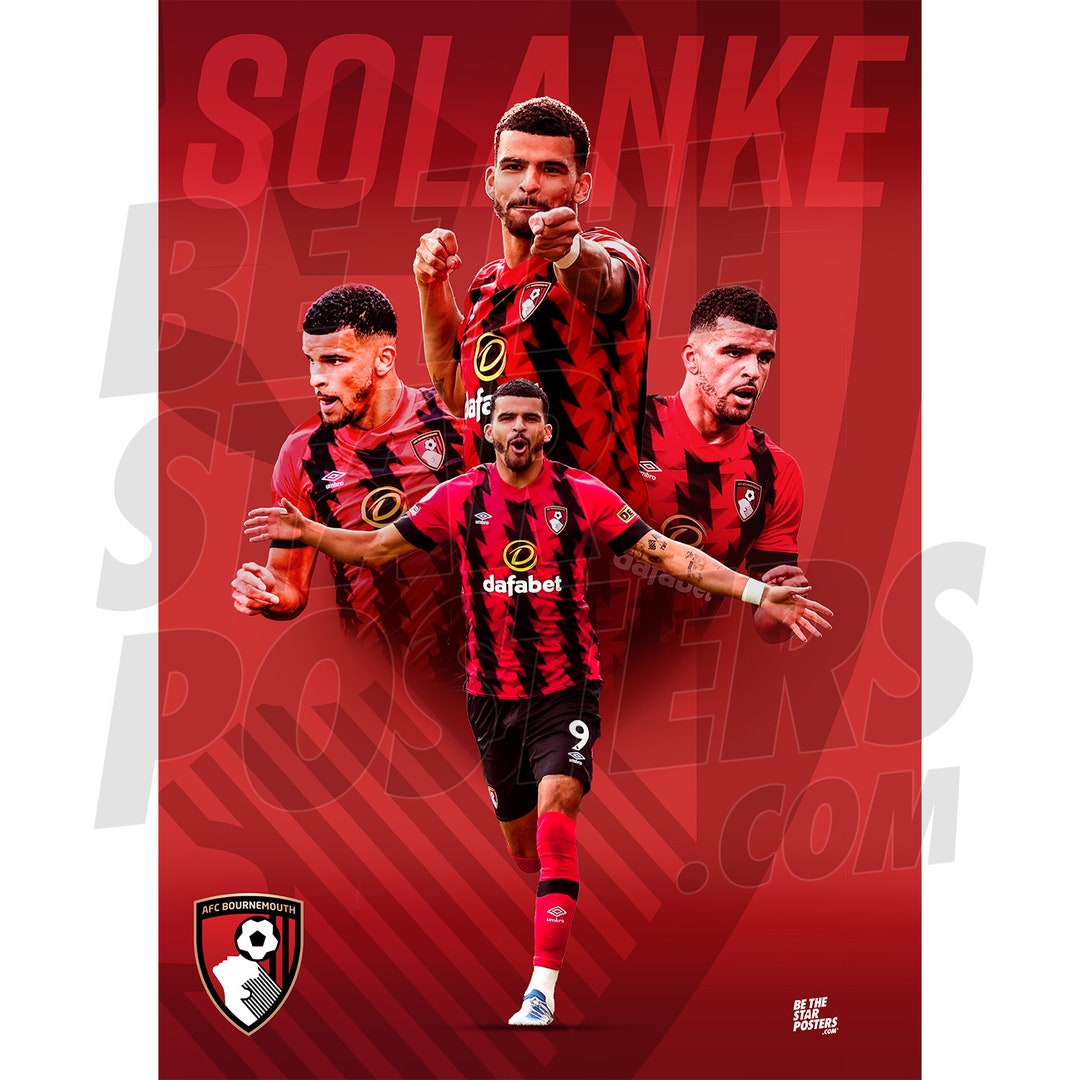 AFC Bournemouth Solanke 22/23 Action Poster - Officially Licensed