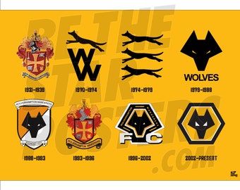 Wolverhampton Wanderers FC History of the Crest Poster Officially Licensed Product A4 A3 Framed Option Etsy