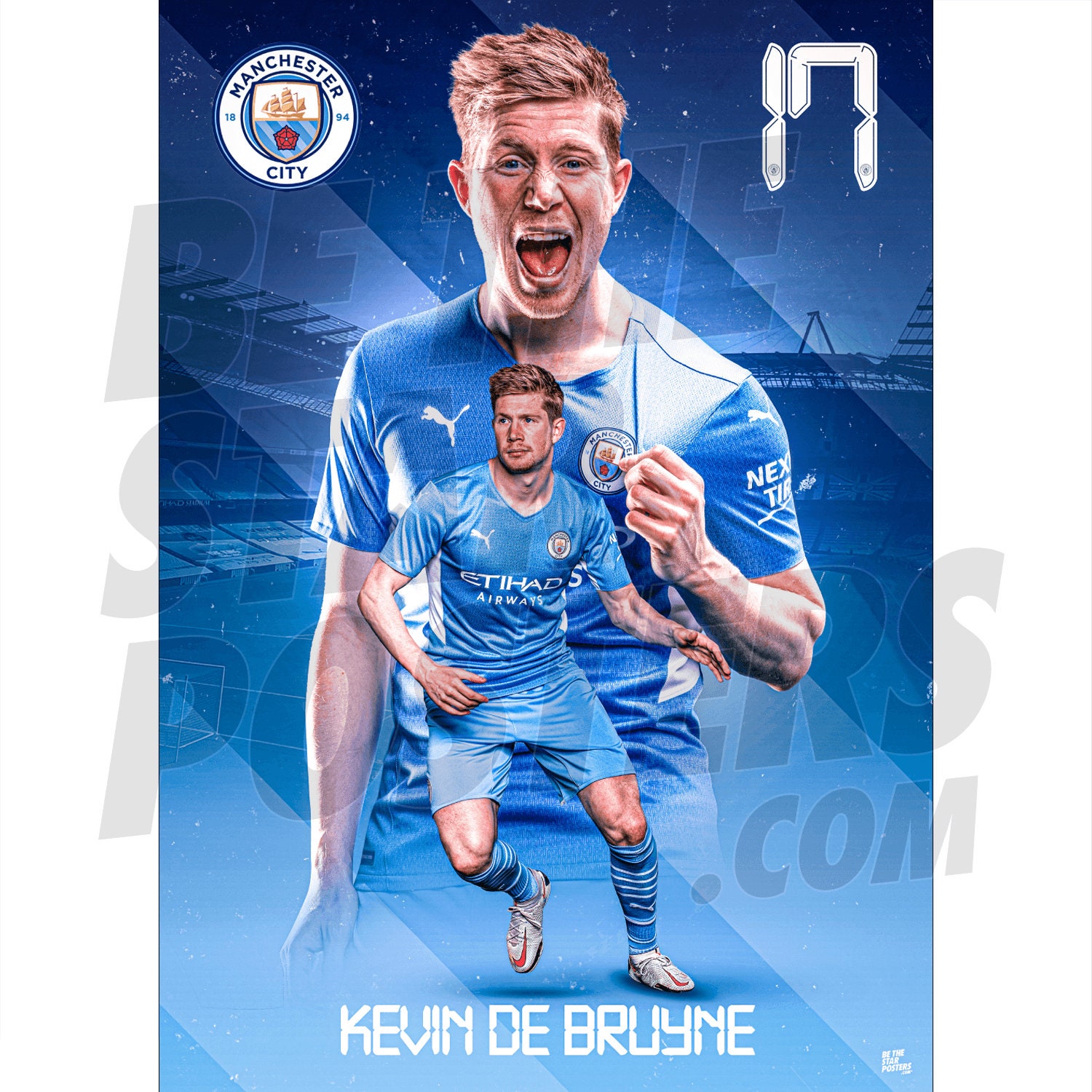 CANVAS Kevin De Bruyne Manchester City Soccer Team Art Wall Room Canvas Poster 